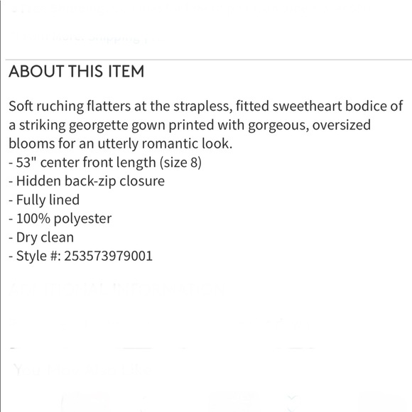 Ralph Lauren Floral Georgette Strapless Gown - Picture 3 of 4